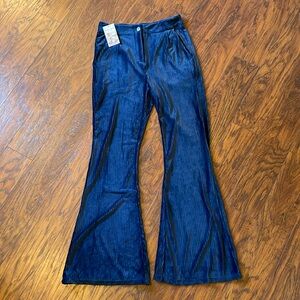 Halara Blue Flare Velvet Pants Size Large
